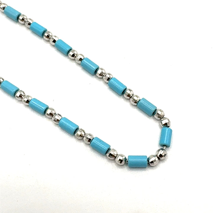 Bracciale Oro Bianco e Pasta di Turchese