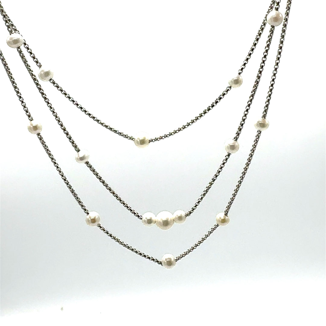 Collana Miluna Argento e Perle PCL6626