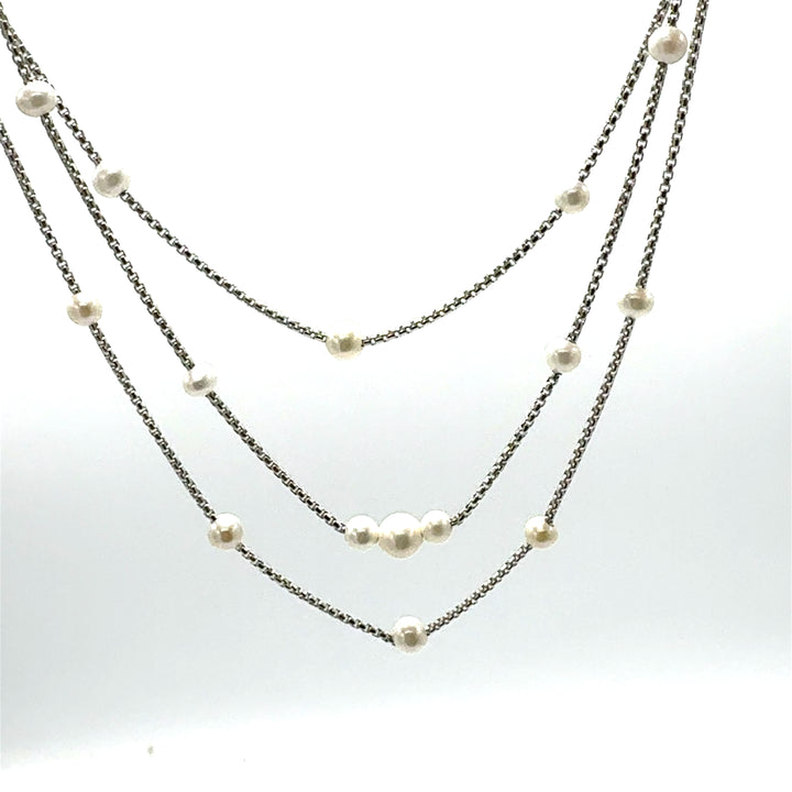 Collana Miluna Argento e Perle PCL6626