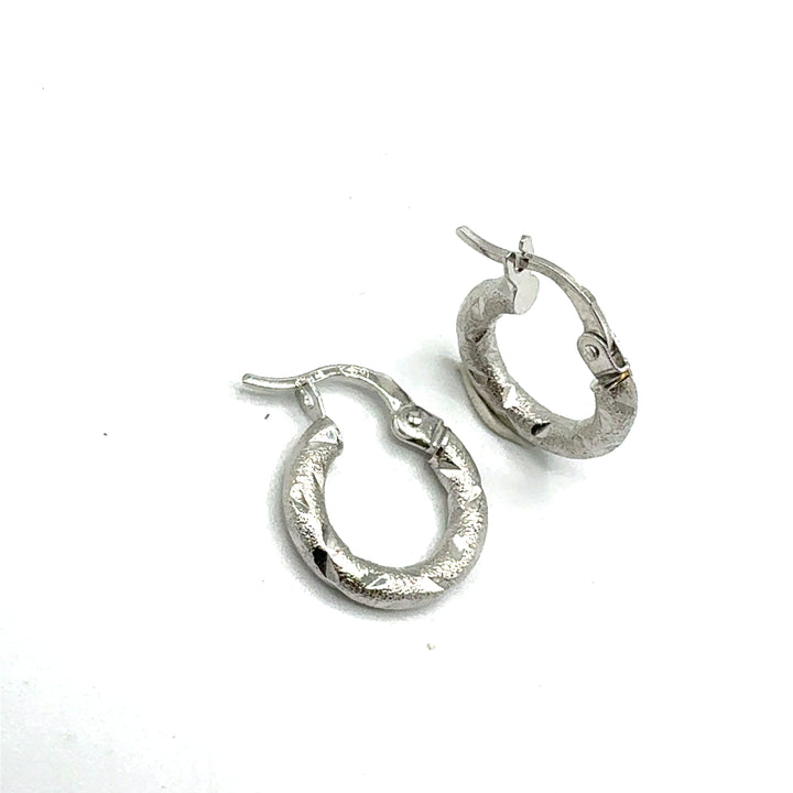 White Gold Hoop Earrings