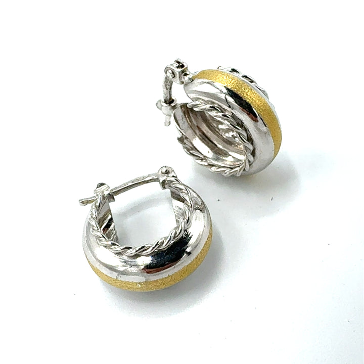 Orecchini Cerchio Oro Bicolore Cordellina