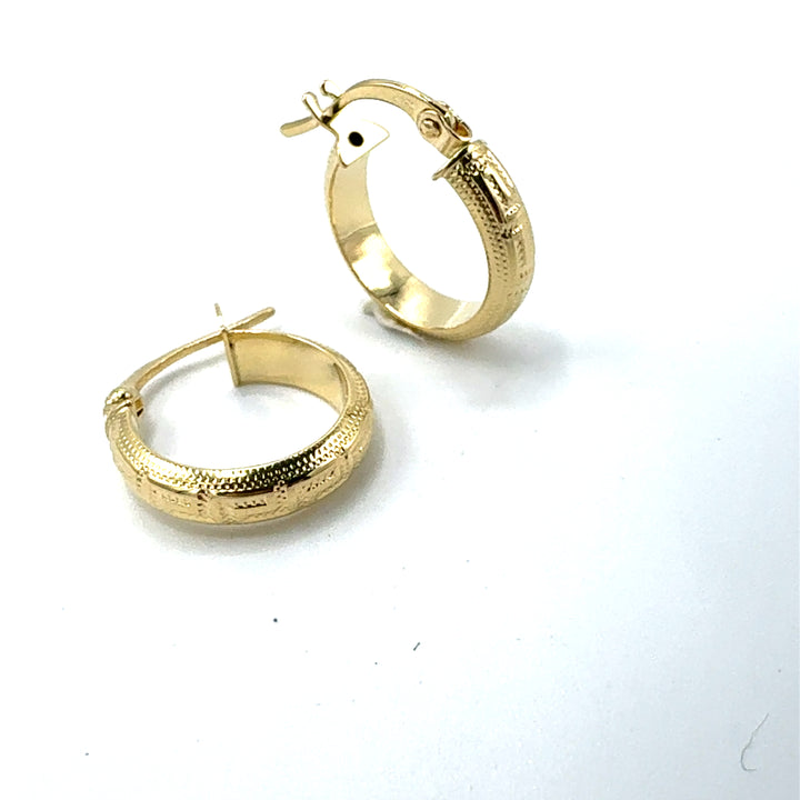 Orecchini Cerchi Oro Giallo Greca