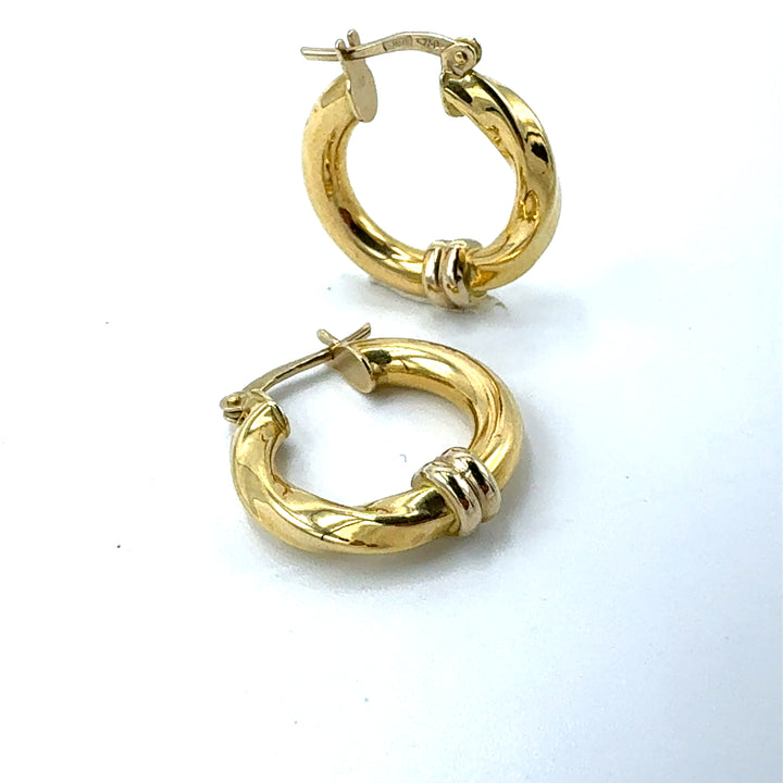 Orecchini Cerchio Intrecciati Oro Giallo