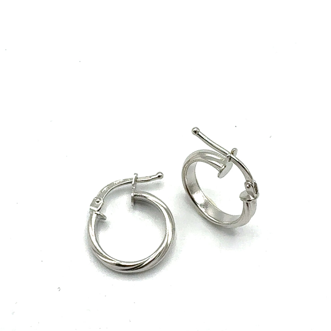 White Gold Circle Earrings