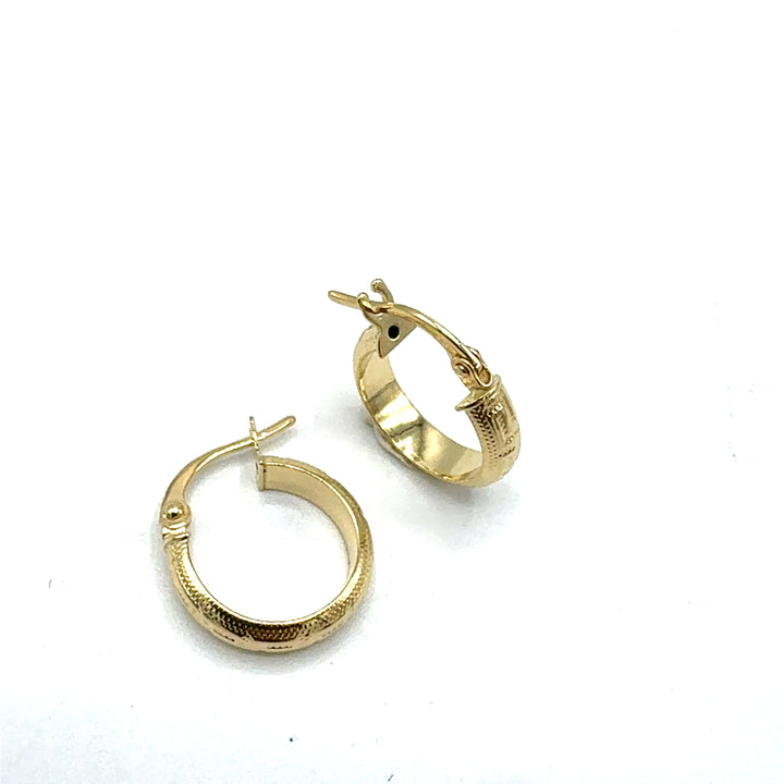 Orecchini Cerchi Oro Giallo Greca