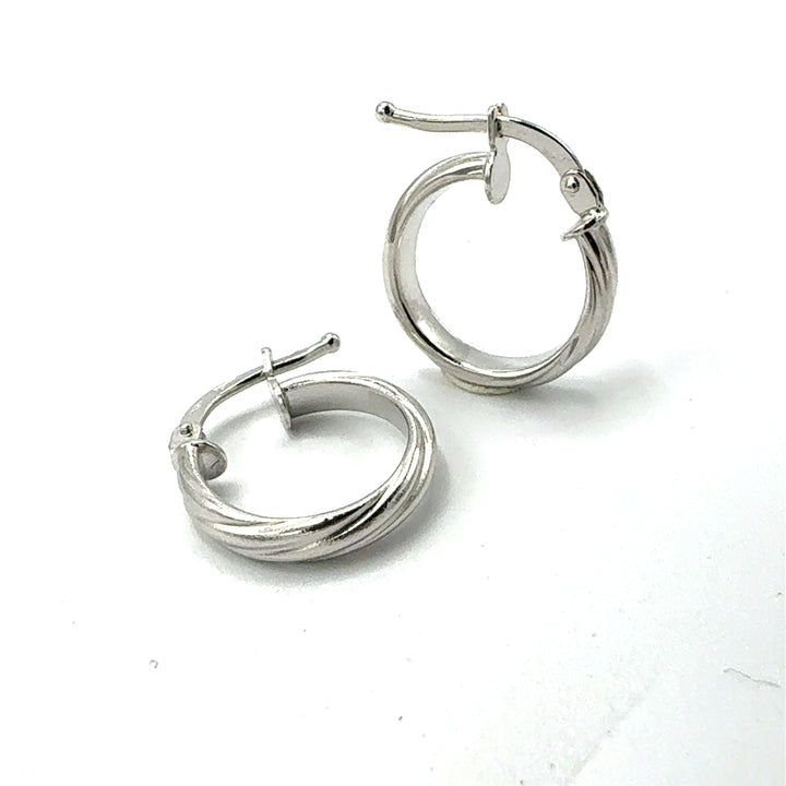 White Gold Circle Earrings