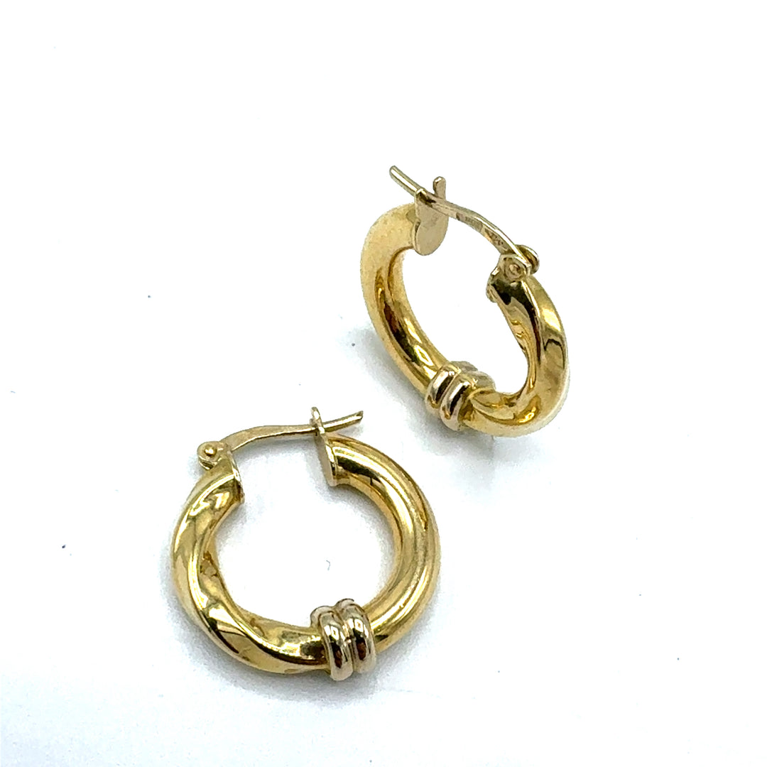 Orecchini Cerchio Intrecciati Oro Giallo