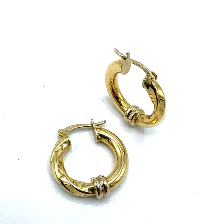 Orecchini Cerchio Intrecciati Oro Giallo