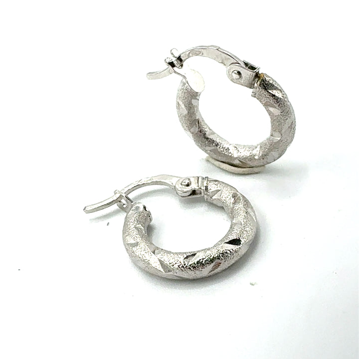 White Gold Hoop Earrings
