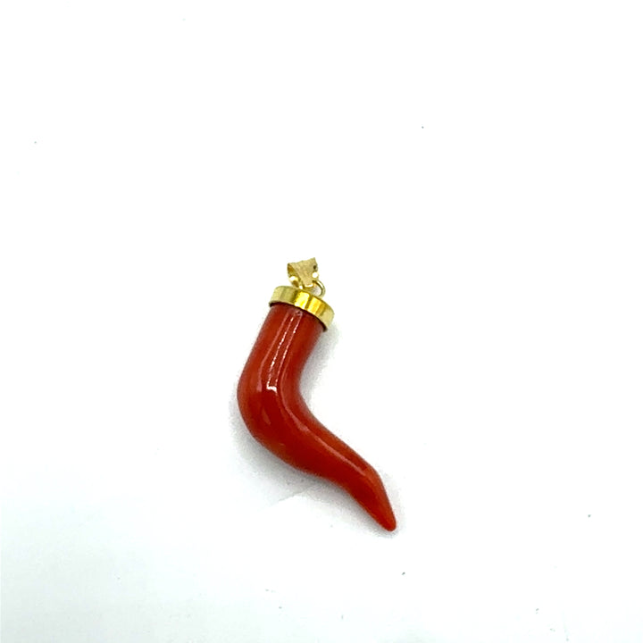 Coral and Gold pendant
