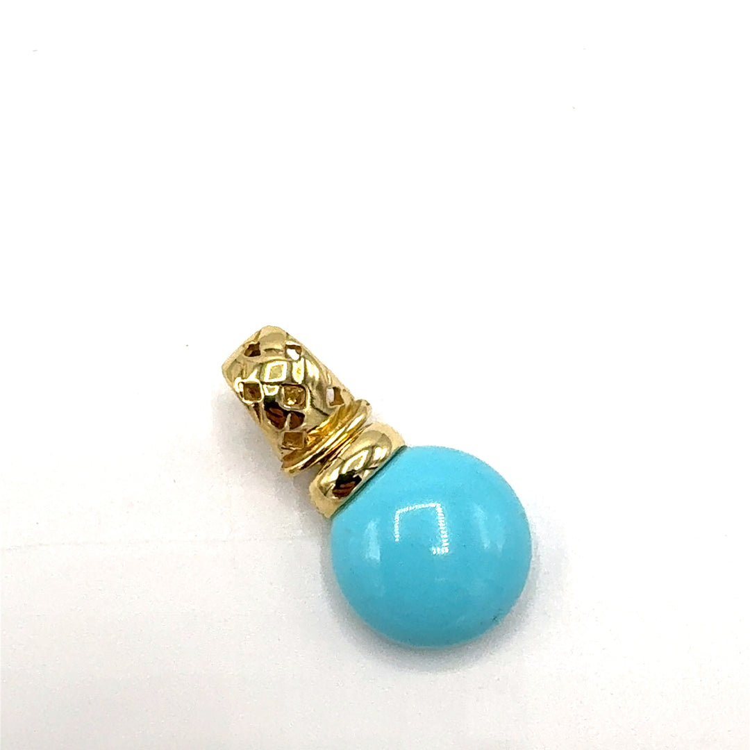 Pendente Turchese Oro Giallo Lucido