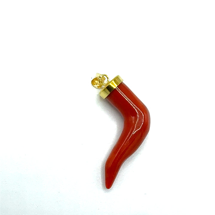 Coral and Gold pendant