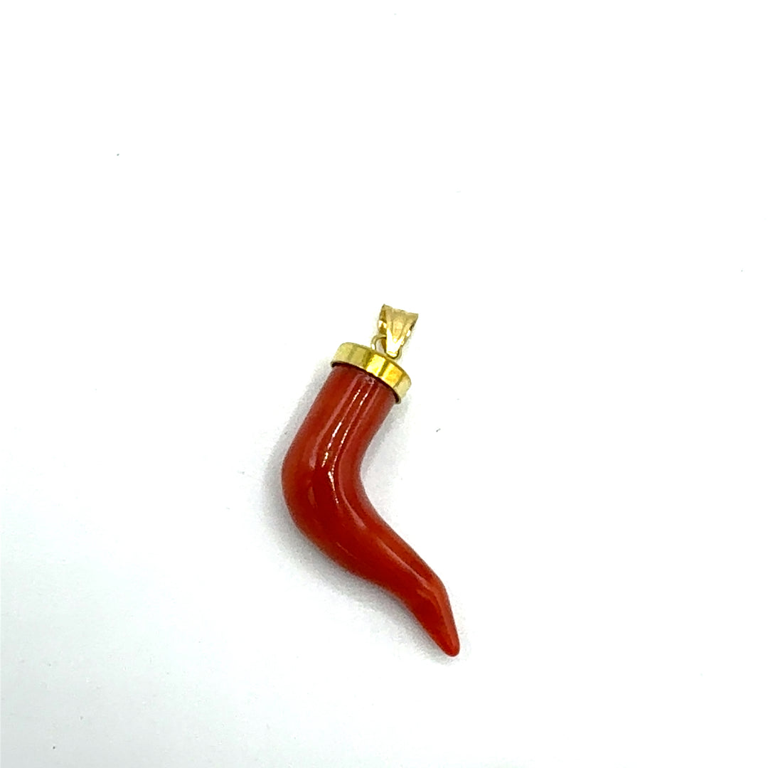 Coral and Gold pendant