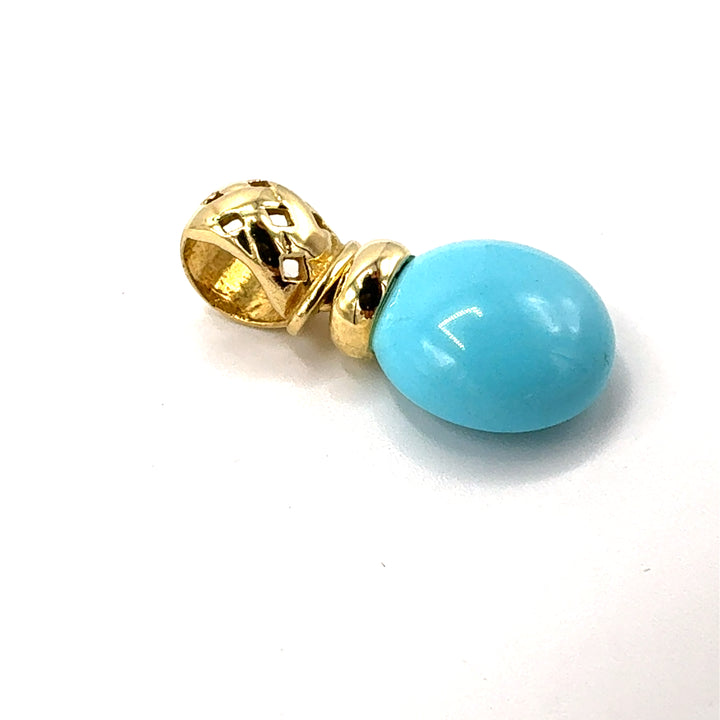 Pendente Turchese Oro Giallo Lucido