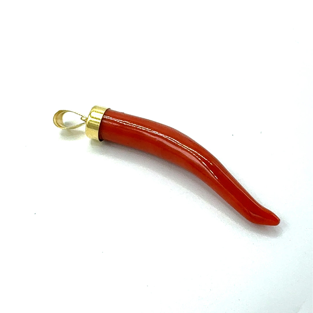 Coral and Gold pendant