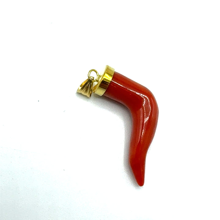 Coral and Gold pendant