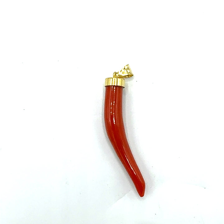 Coral and Gold pendant