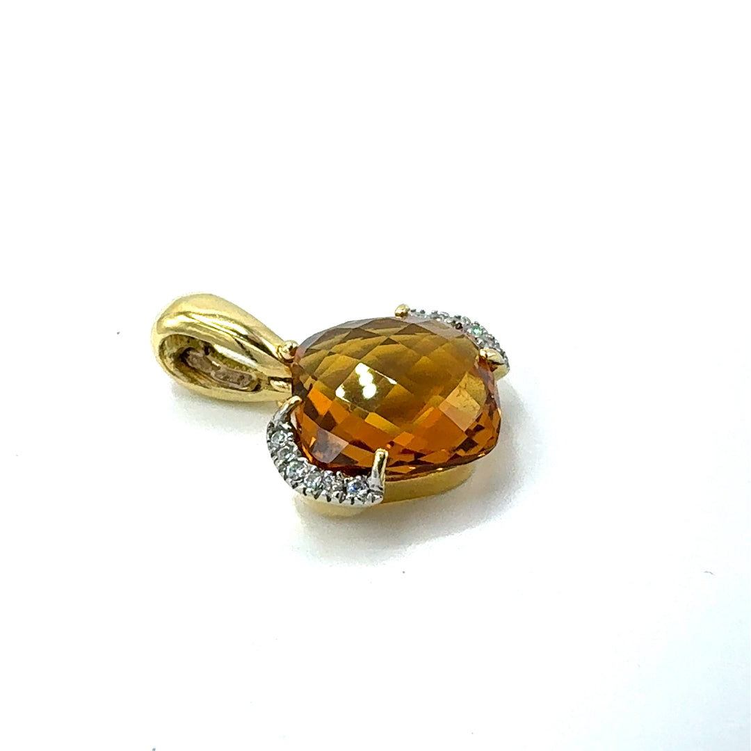 Pendente  Topazio Giallo  Bicolore