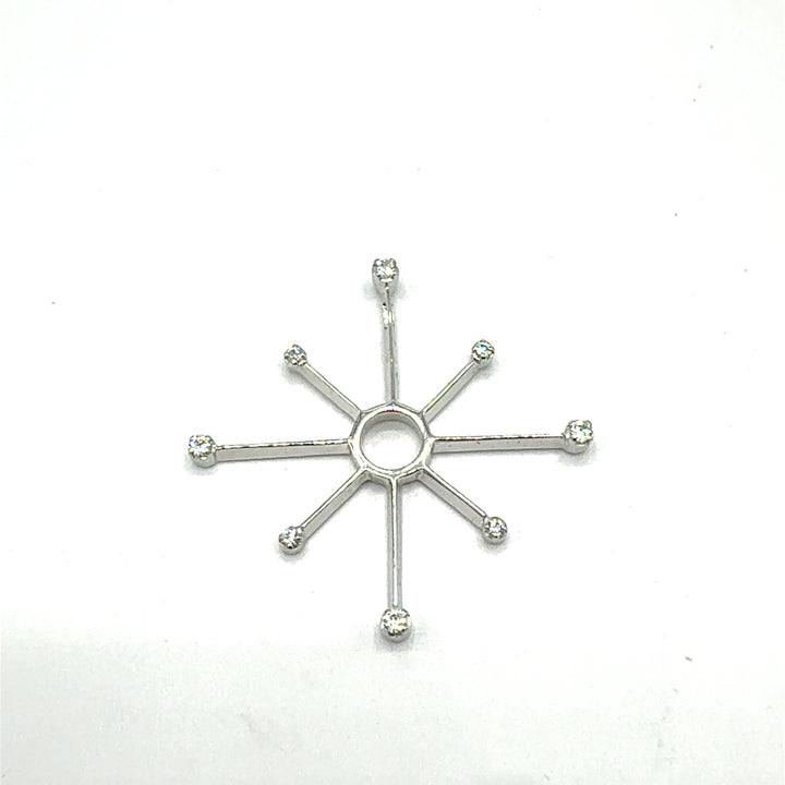 Ciondolo Sole  Oro Bianco e Zirconi