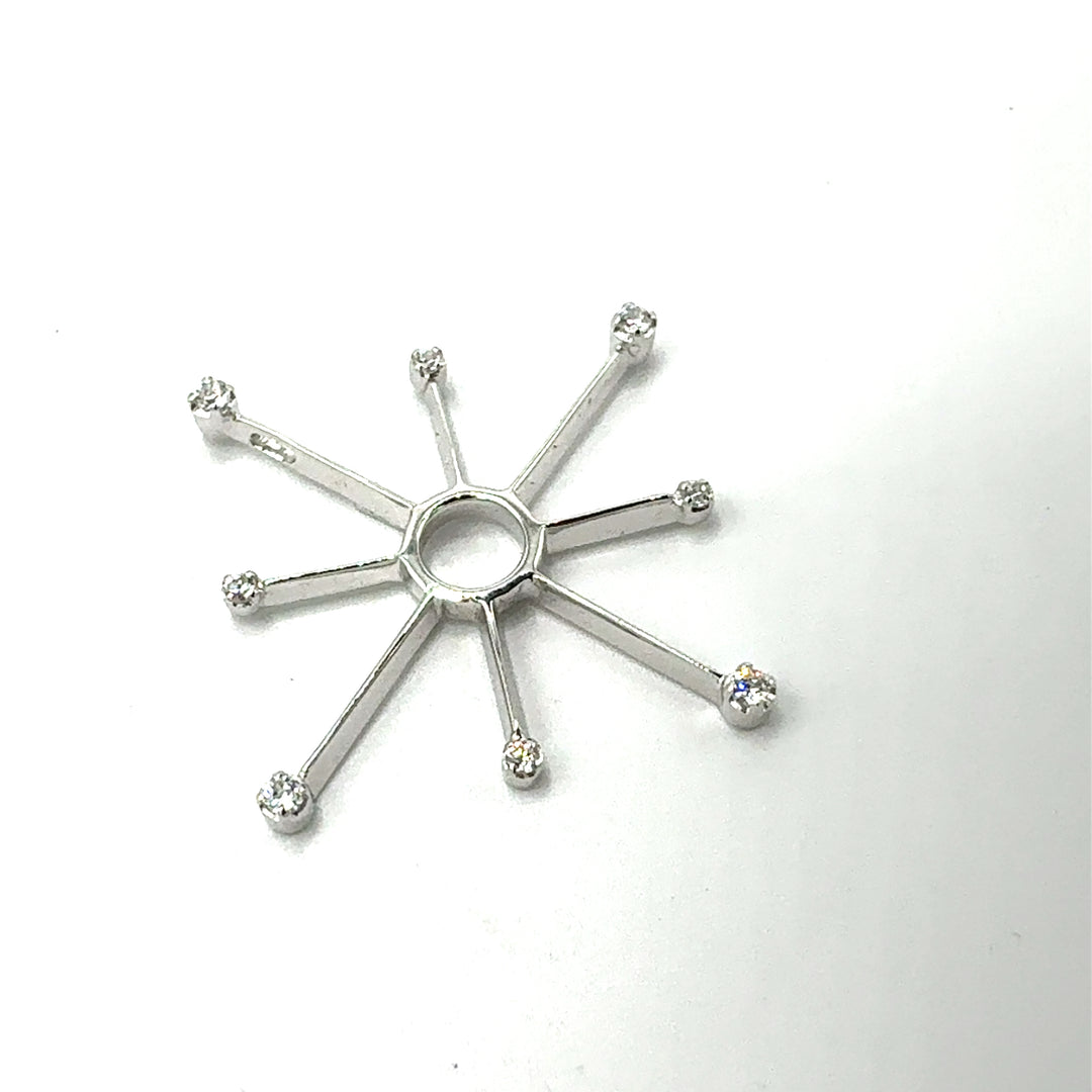 Ciondolo Sole  Oro Bianco e Zirconi