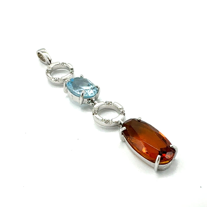 Pendente Topazio  Oro Bianco