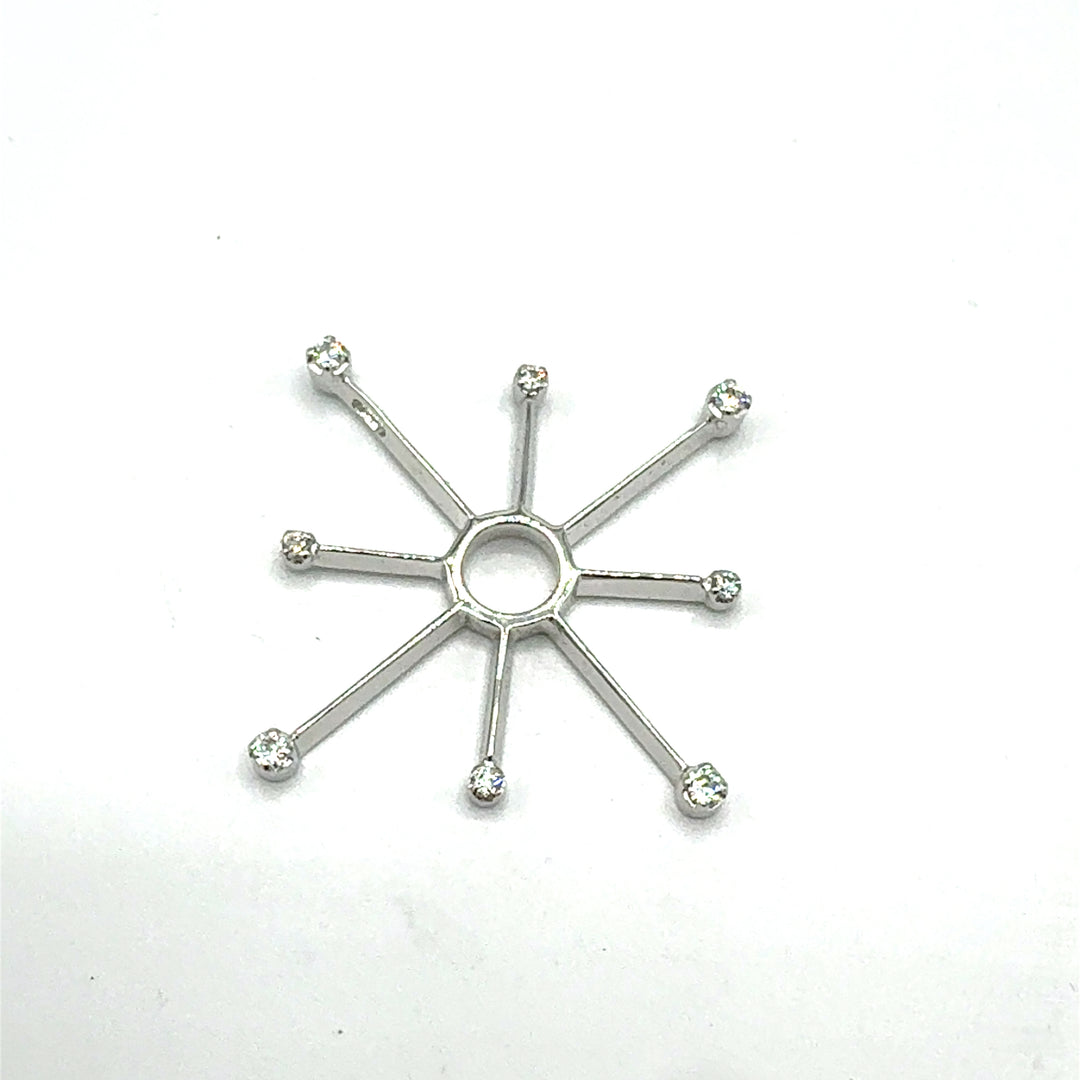 Ciondolo Sole  Oro Bianco e Zirconi