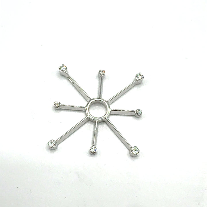 Ciondolo Sole  Oro Bianco e Zirconi