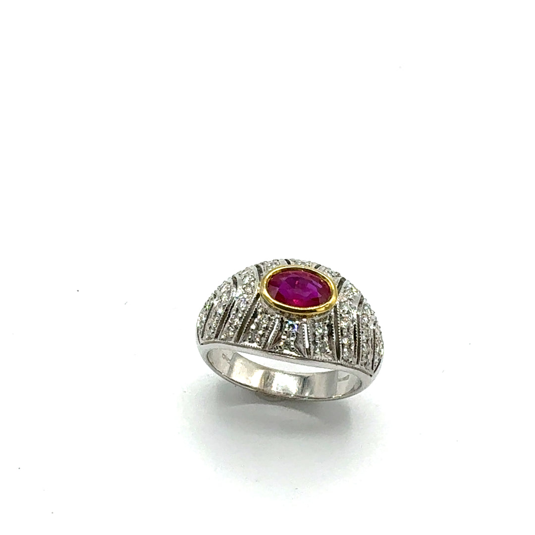 Anello Oro Bianco Diamanti