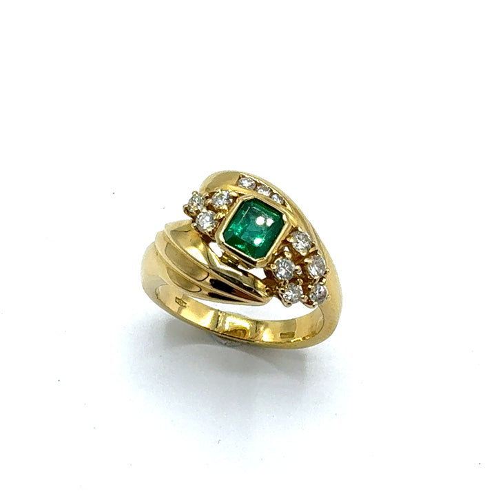 Anello Smeraldo Oro Giallo