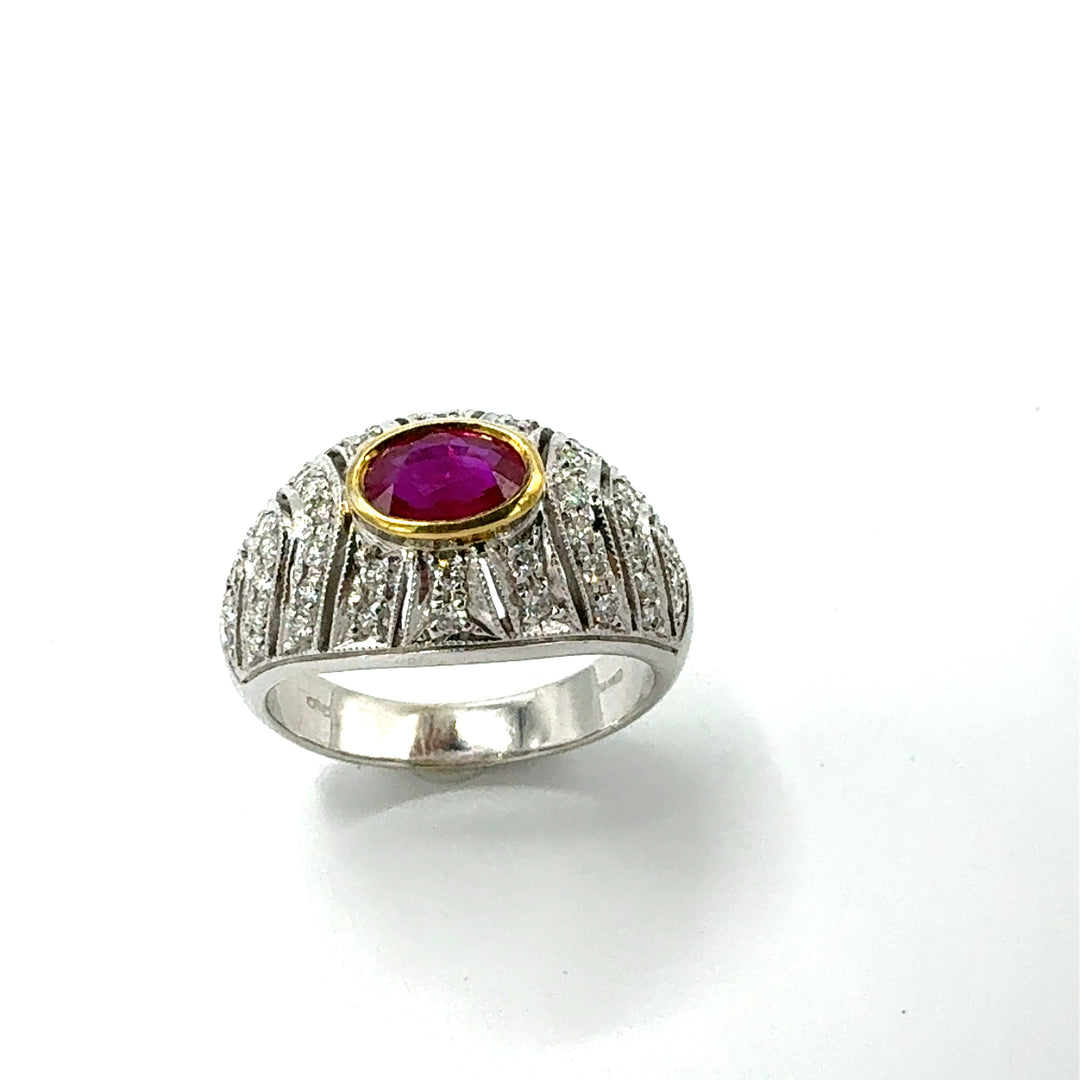 Anello Oro Bianco Diamanti