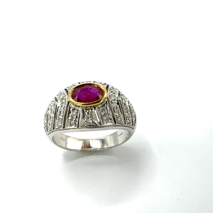 Anello Oro Bianco Diamanti