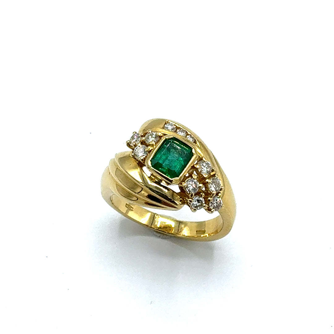Anello Smeraldo Oro Giallo