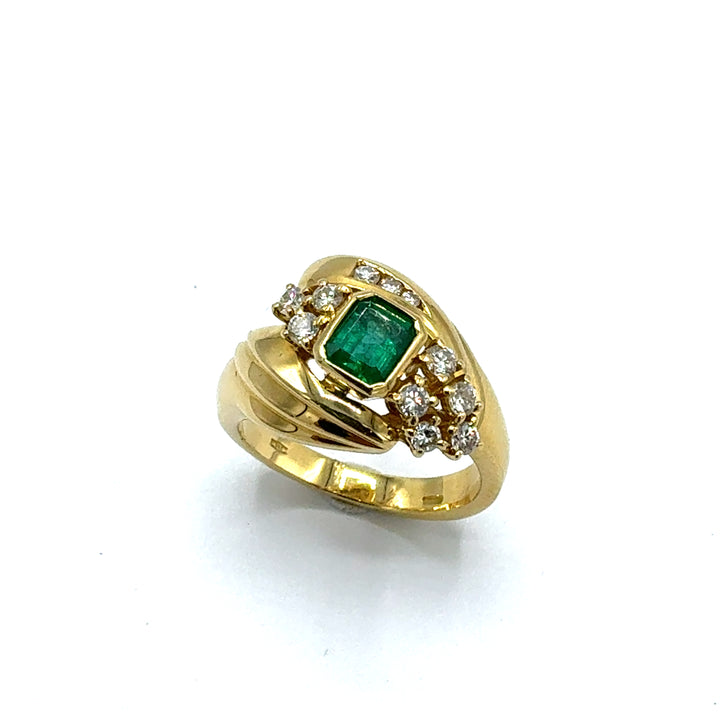Anello Smeraldo Oro Giallo