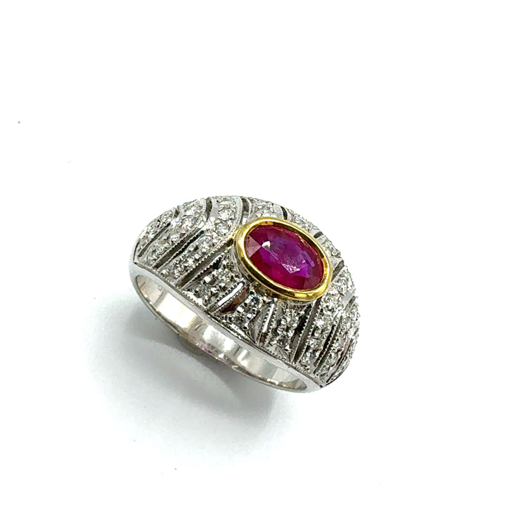 Anello Oro Bianco Diamanti