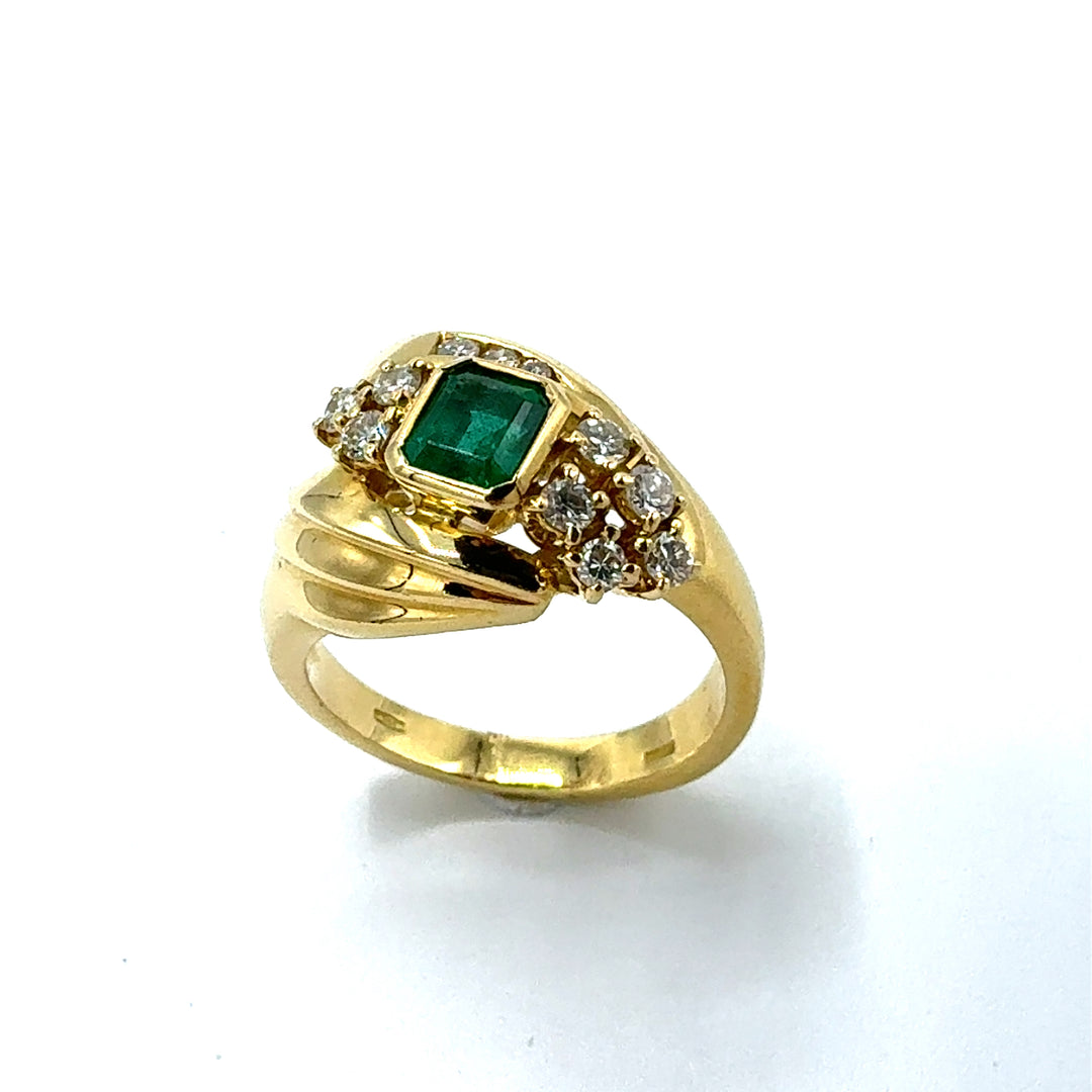 Anello Smeraldo Oro Giallo
