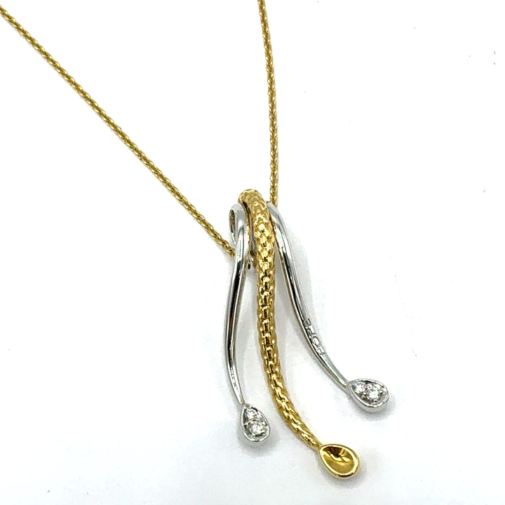 Collana Fope Pendente Oro Bicolore