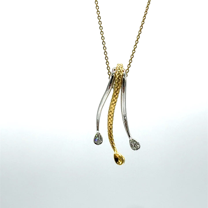 Collana Fope Pendente Oro Bicolore