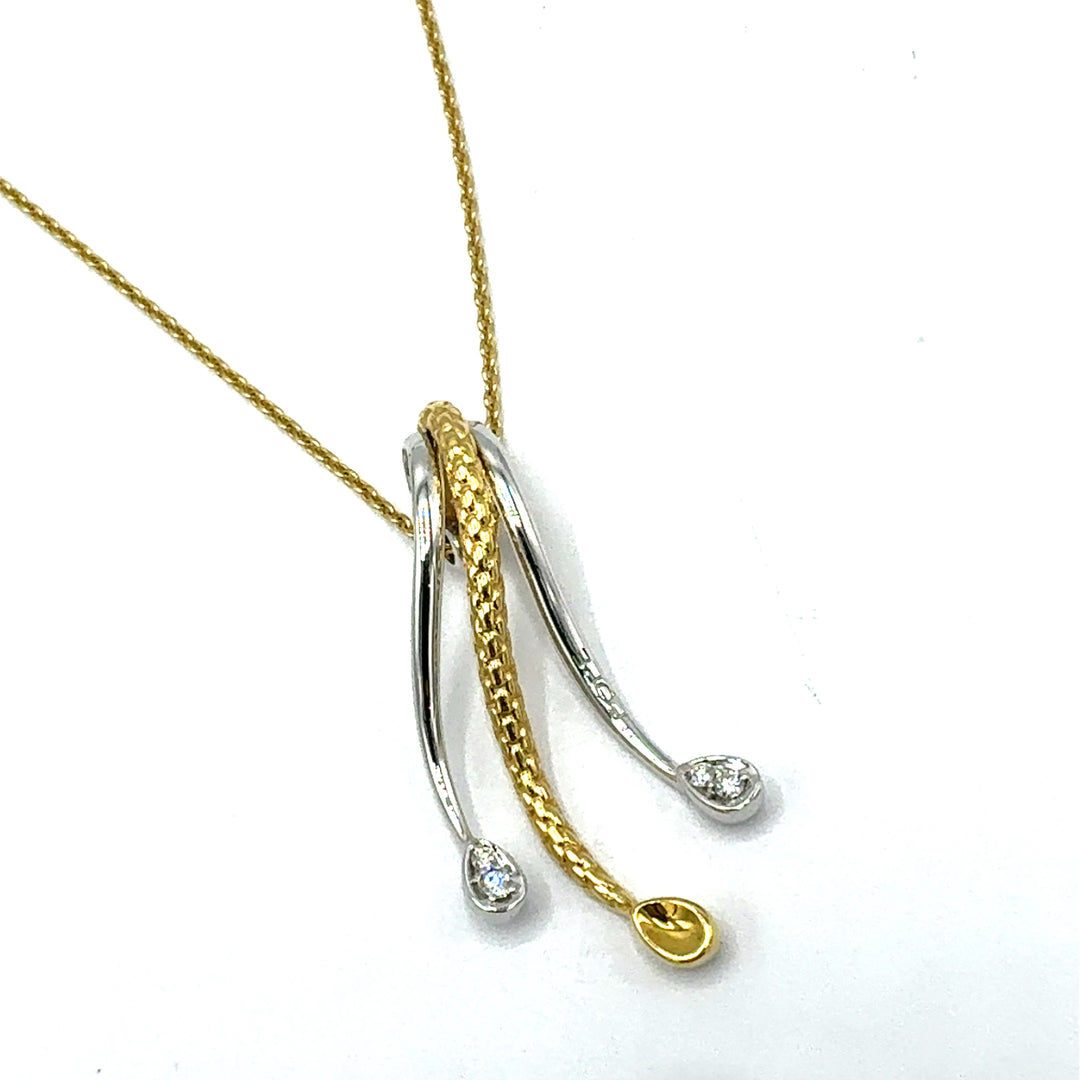 Collana Fope Pendente Oro Bicolore
