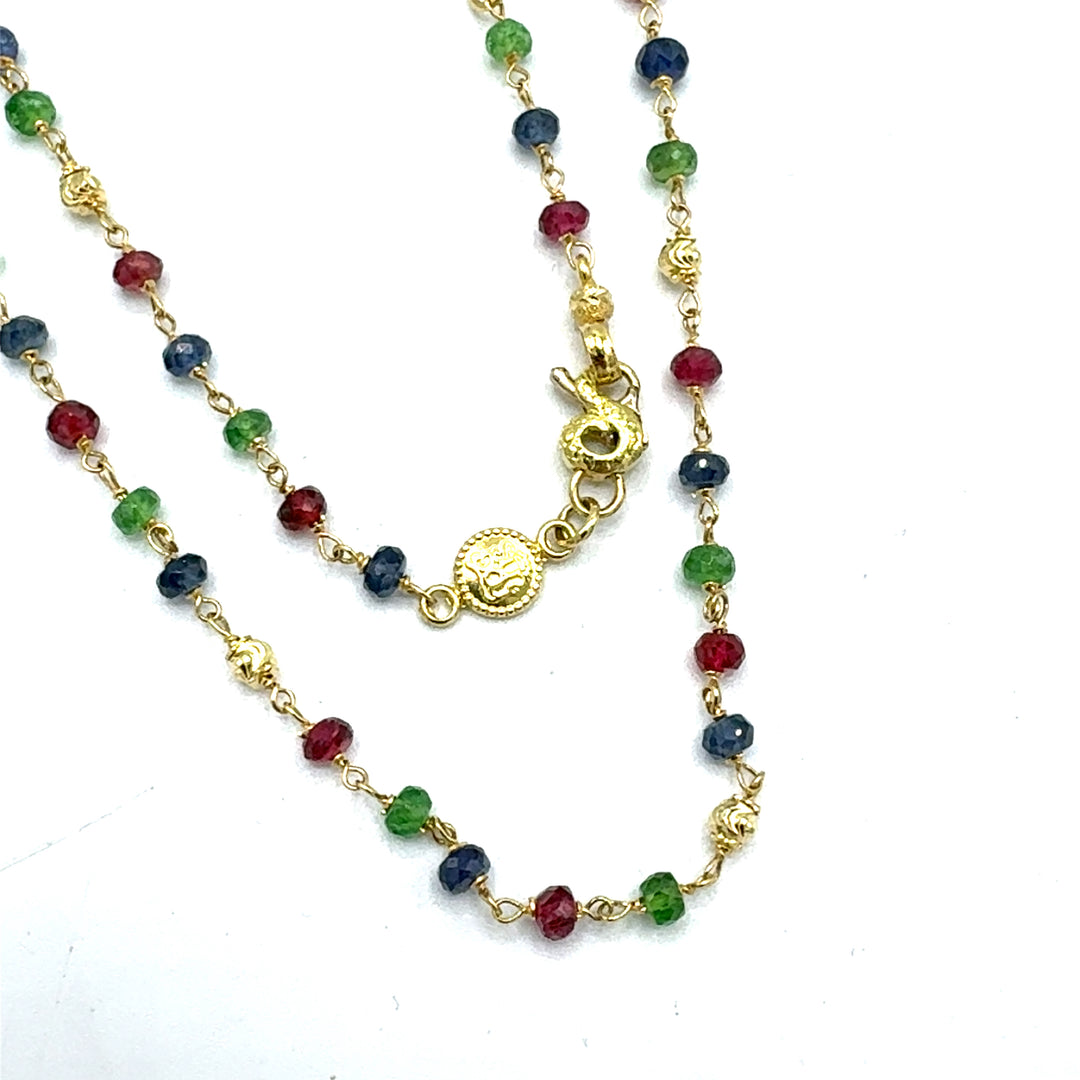 Collana Sun Day Rubini  Zaffiri Smeraldi