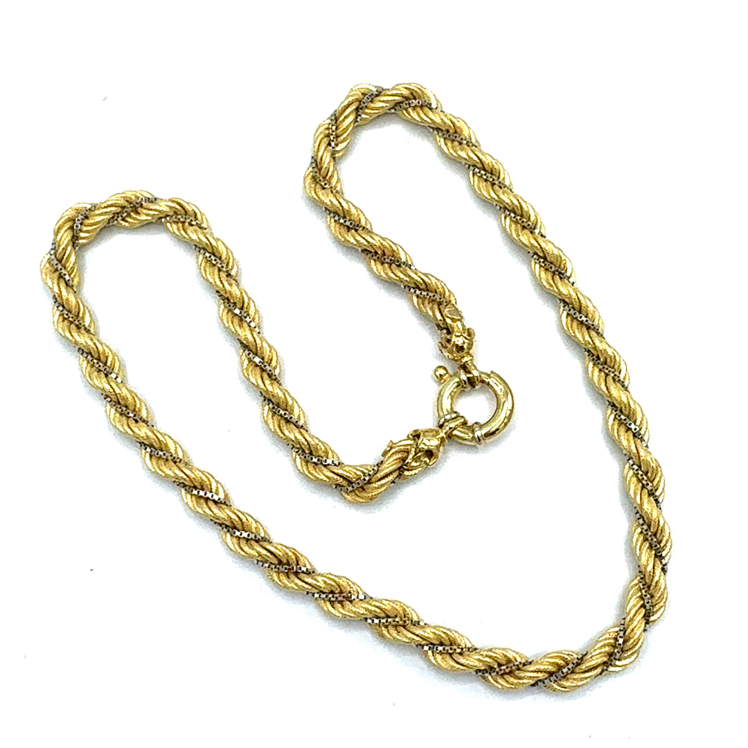 Collana Girocollo Maglia  Corda Bicolore