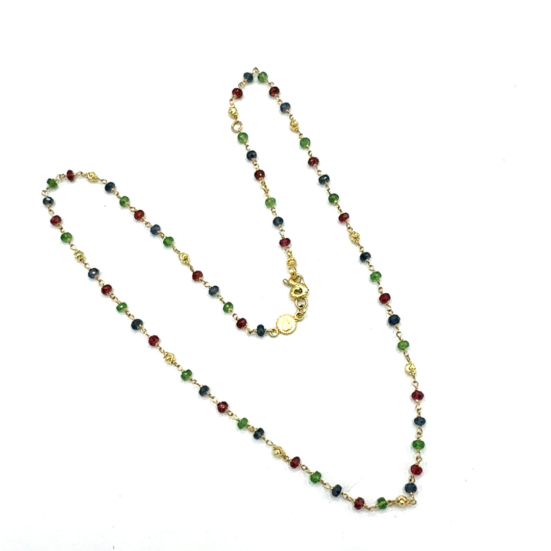 Collana Sun Day Rubini  Zaffiri Smeraldi
