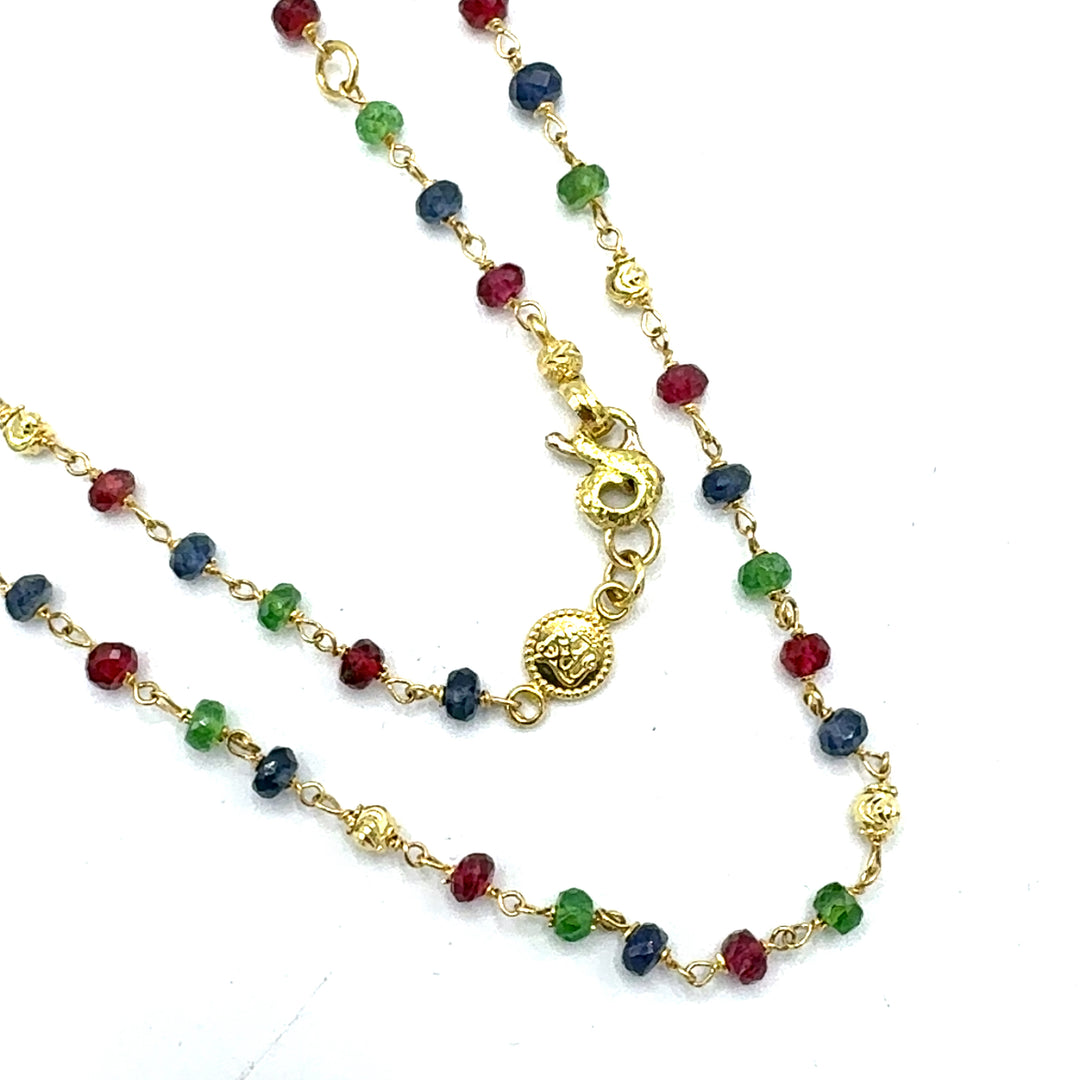 Collana Sun Day Rubini  Zaffiri Smeraldi