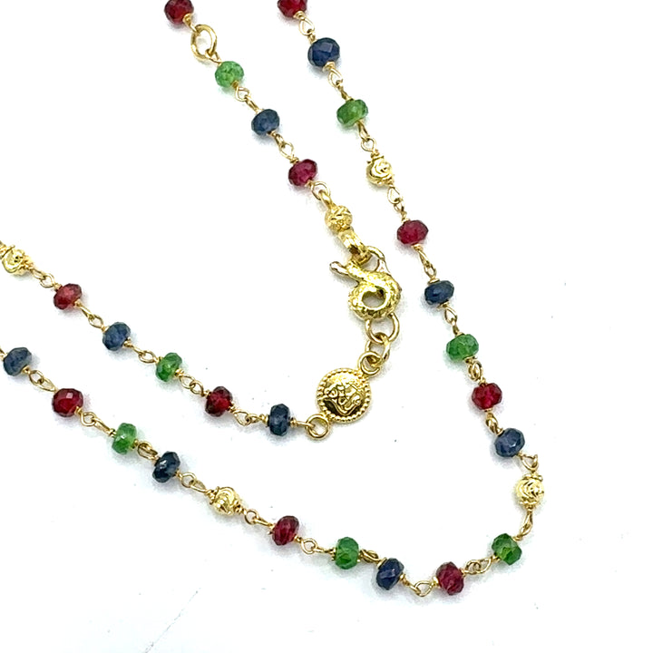 Collana Sun Day Rubini  Zaffiri Smeraldi