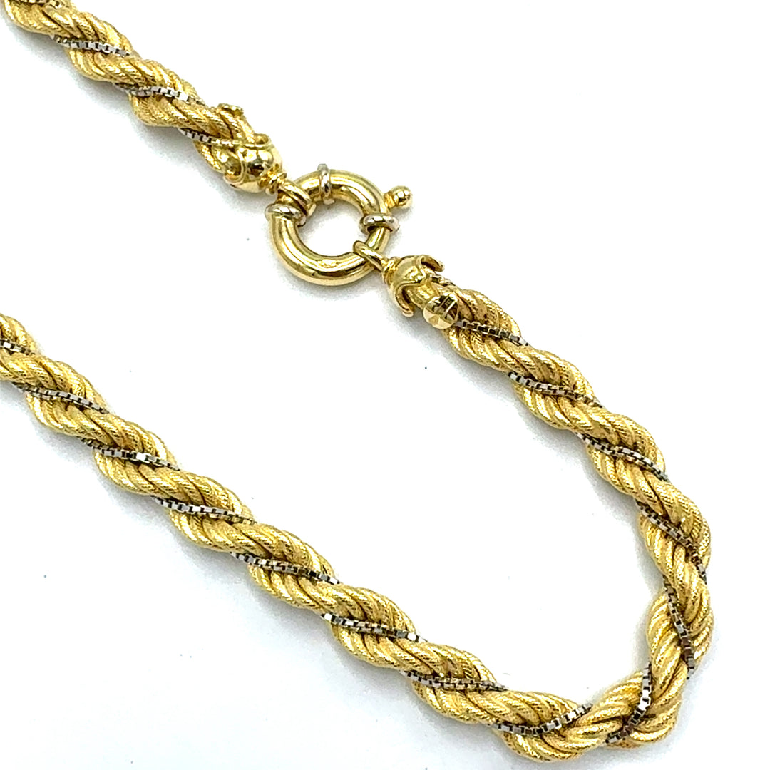 Collana Girocollo Maglia  Corda Bicolore