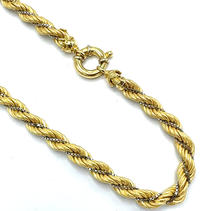 Collana Girocollo Maglia  Corda Bicolore