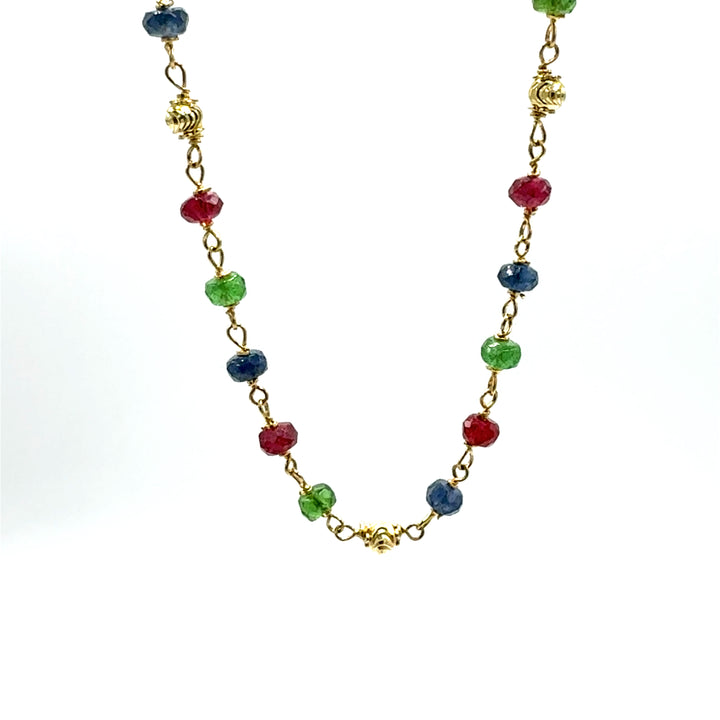 Collana Sun Day Rubini  Zaffiri Smeraldi