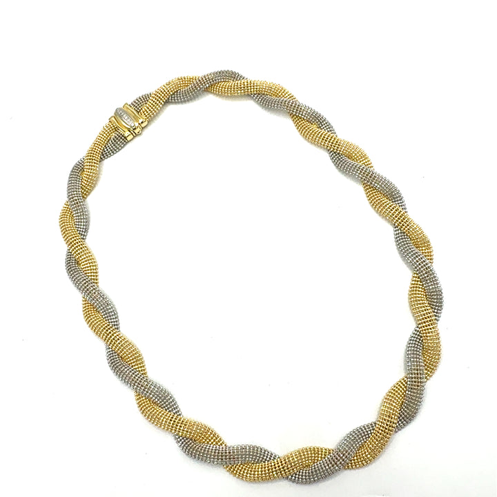 Collana Girocollo Oro Giallo Bianco Unoaerre