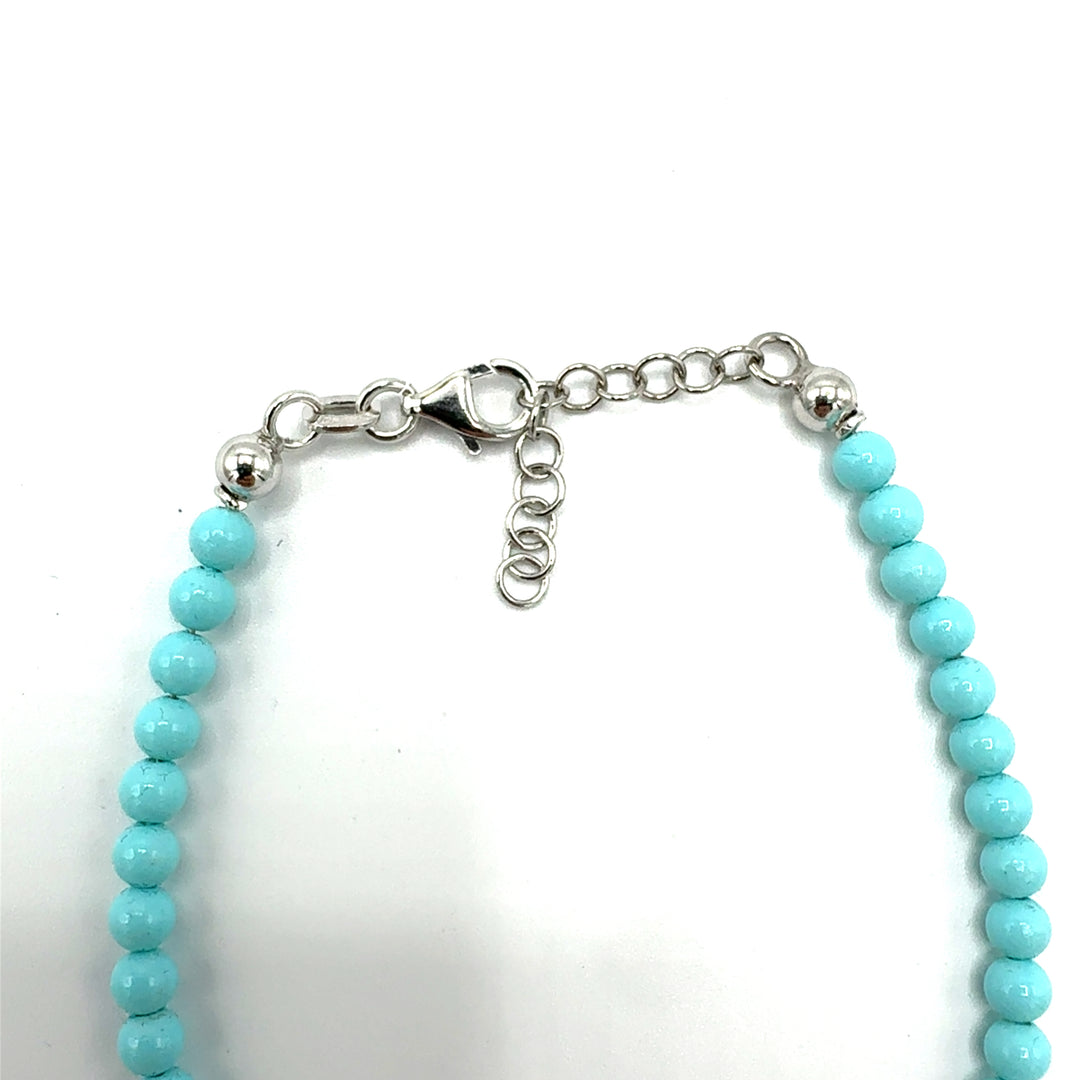 Bracciale Pasta di Turchese 4 mm Argento 925