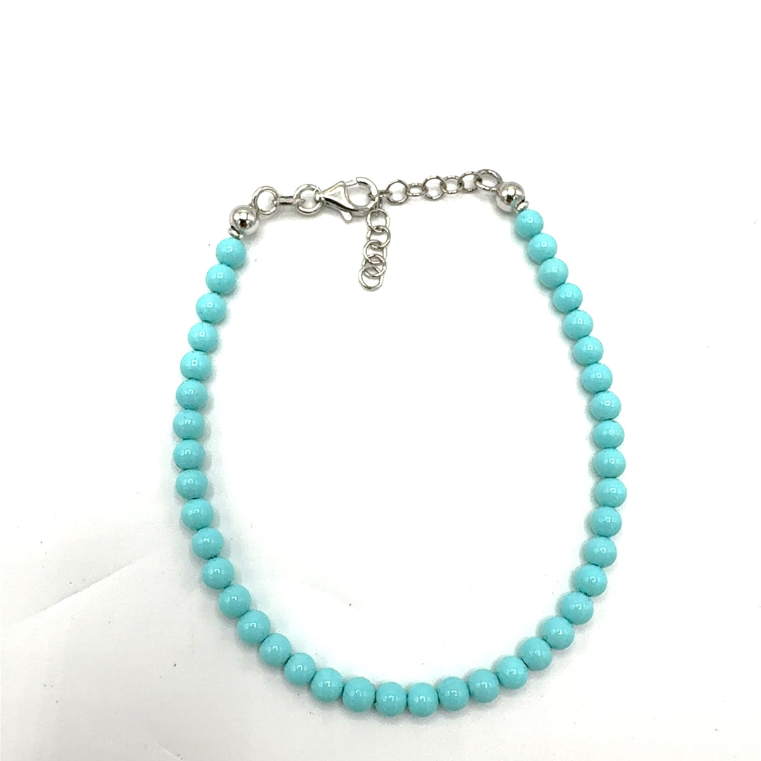 Bracciale Pasta di Turchese 4 mm Argento 925