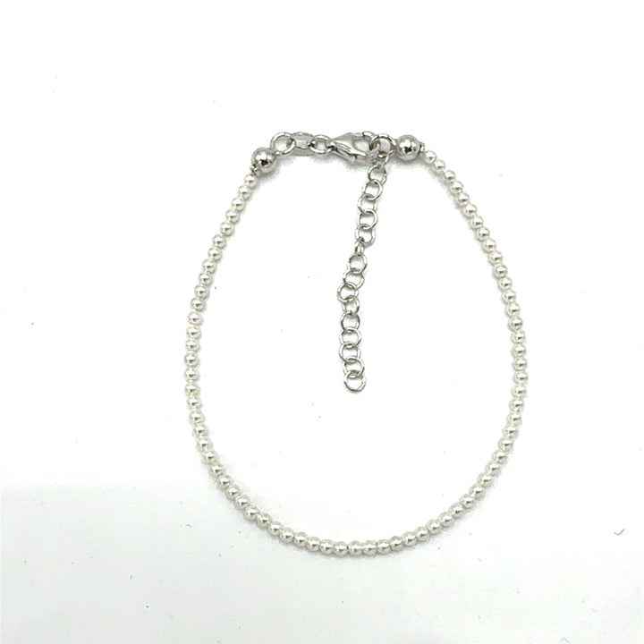 Bracciale Perle Sintetiche 2 mm  Argento